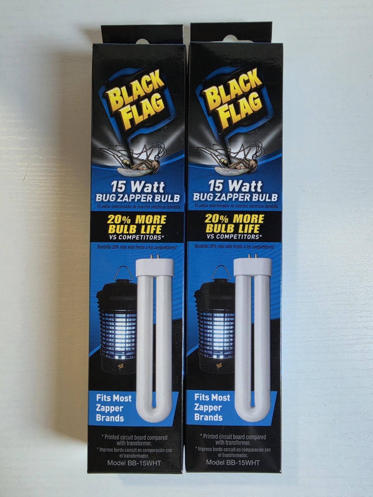 2-Pack Black Flag BB-15WHT 15 Watt Replacement Bug Zapper Bulb Fits Most Brands
