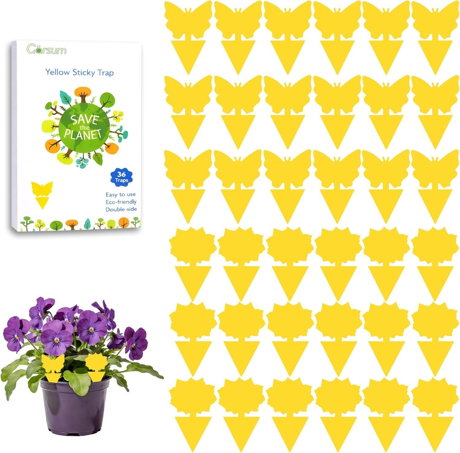 36-Pack Sticky Fruit Fly Trap for Indoor & Outdoor Pest Control – Eco-Friendly