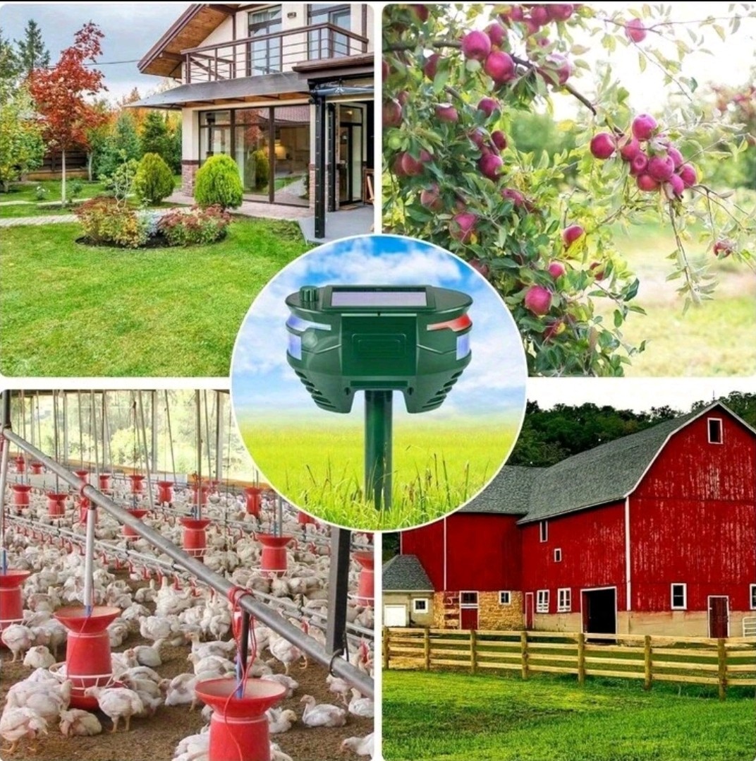 1 PCS Solar Powered Ultrasonic Animal Repellent Motion Sensor With 4 Adjustable