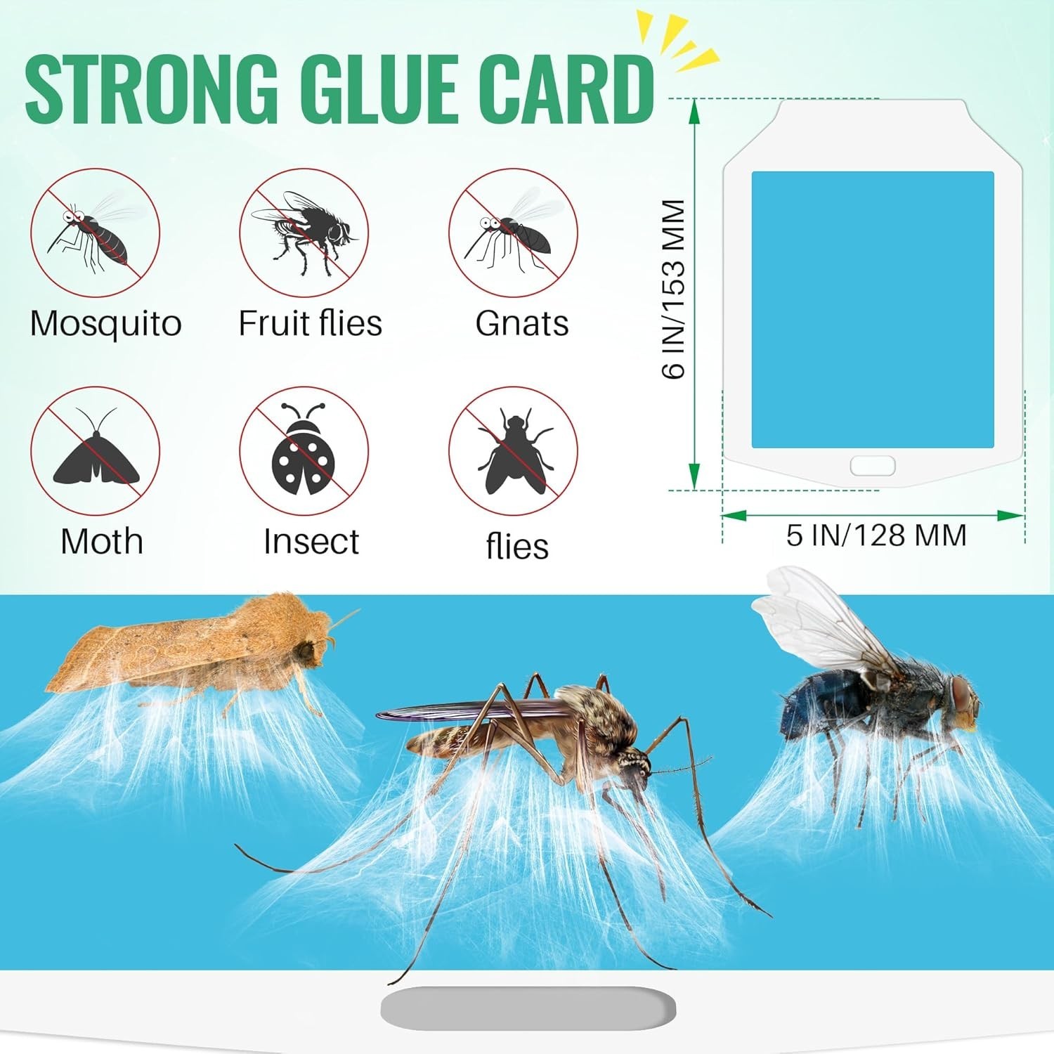 20 Pcs Refill Cartridges for Stem Flying Insect Light Trap, Glue Card Replacemen