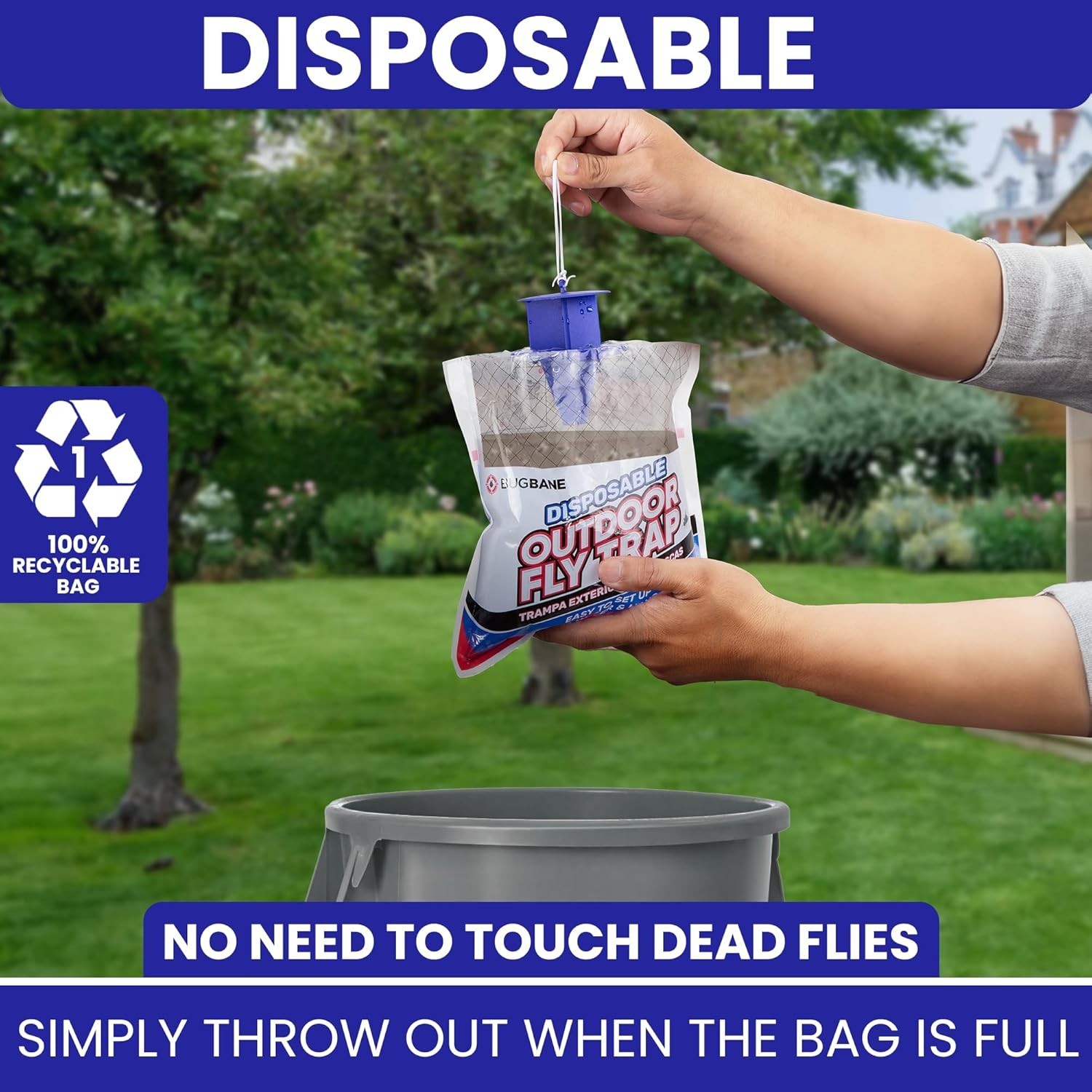 4-Pack Non-Toxic Pre-Baited Fly Bags – Ideal for Outdoor Spacing & Activities
