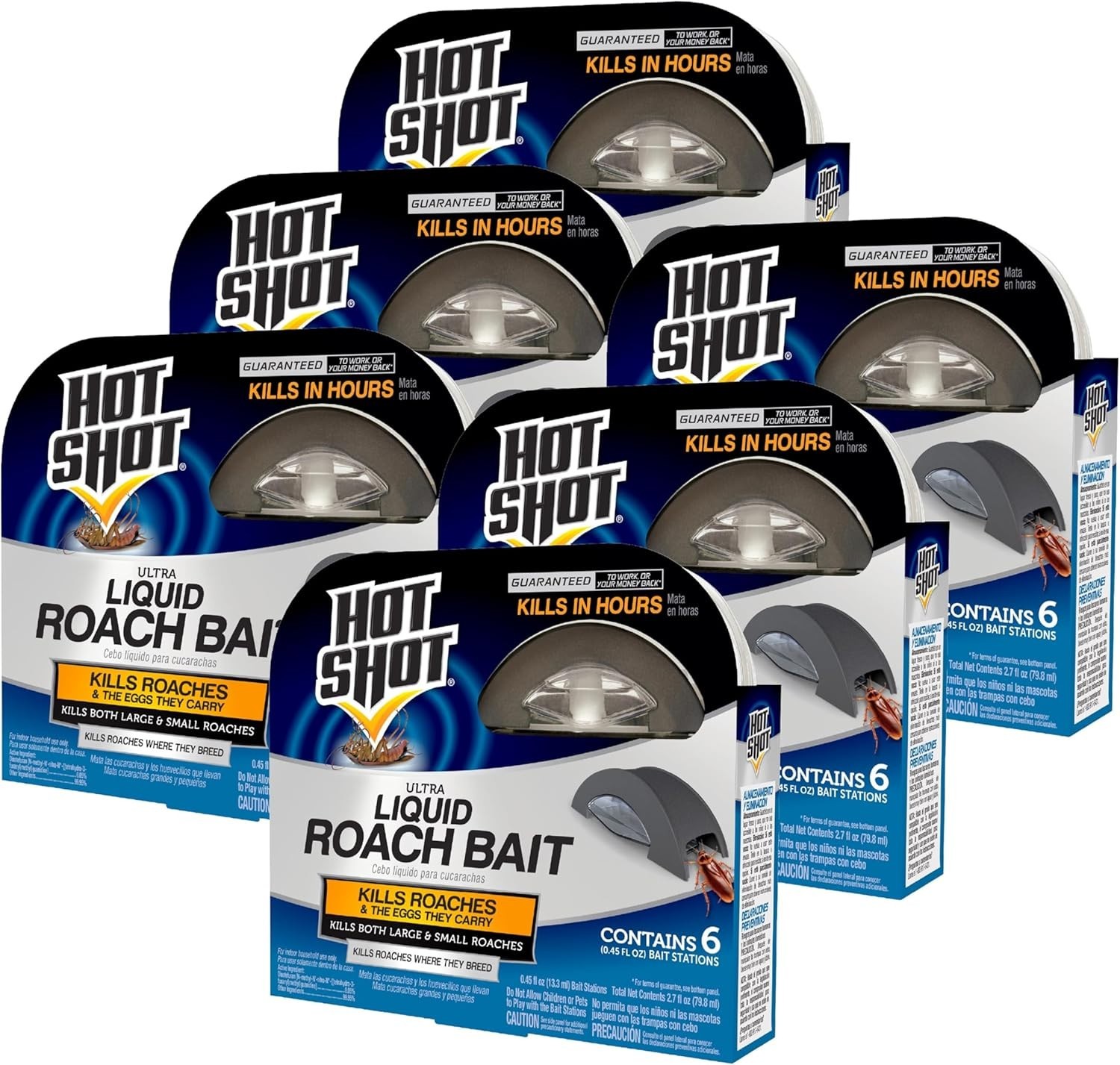 Qty 6 of the 6 Pack – Hot Shot Ultra Liquid Roach Bait Killer -36 Total HG-95789