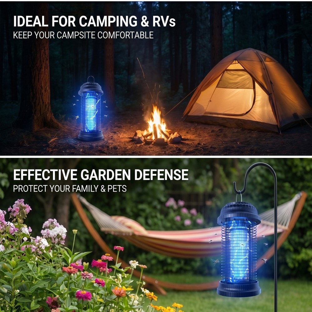 20W Electric Bug Zapper 4500V Mosquito Killer Gnat Insect Trap Indoor Outdoor US