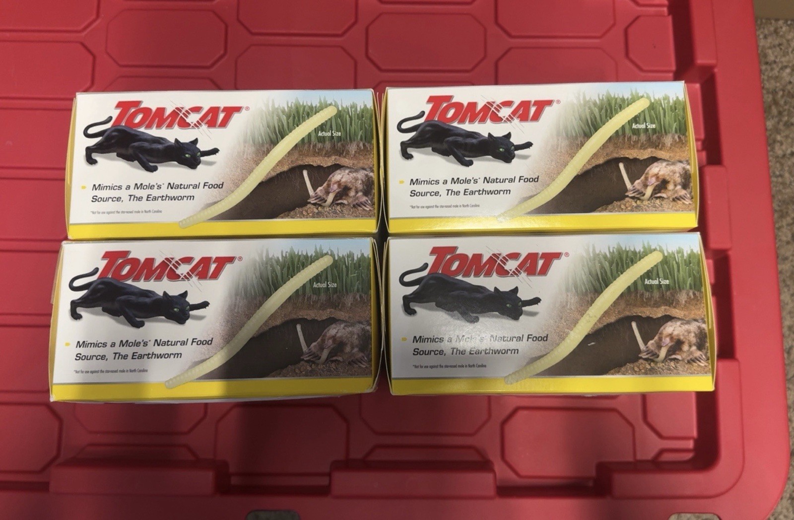 Tomcat Mole Killer Bait Worms Ready to Use Outdoor 4 Pack 1.76 oz