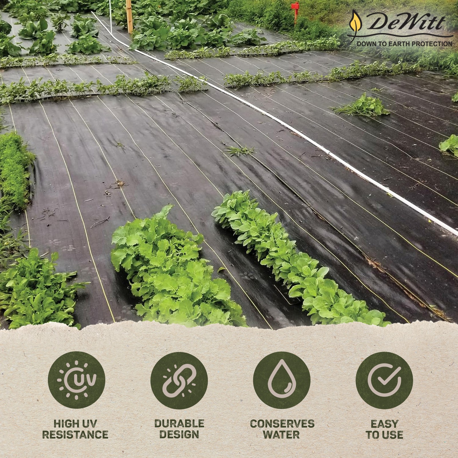 DeWitt Sunbelt 3.2 oz 4′ x 300′ Woven Weed Barrier Landscape Fabric Ground Cover