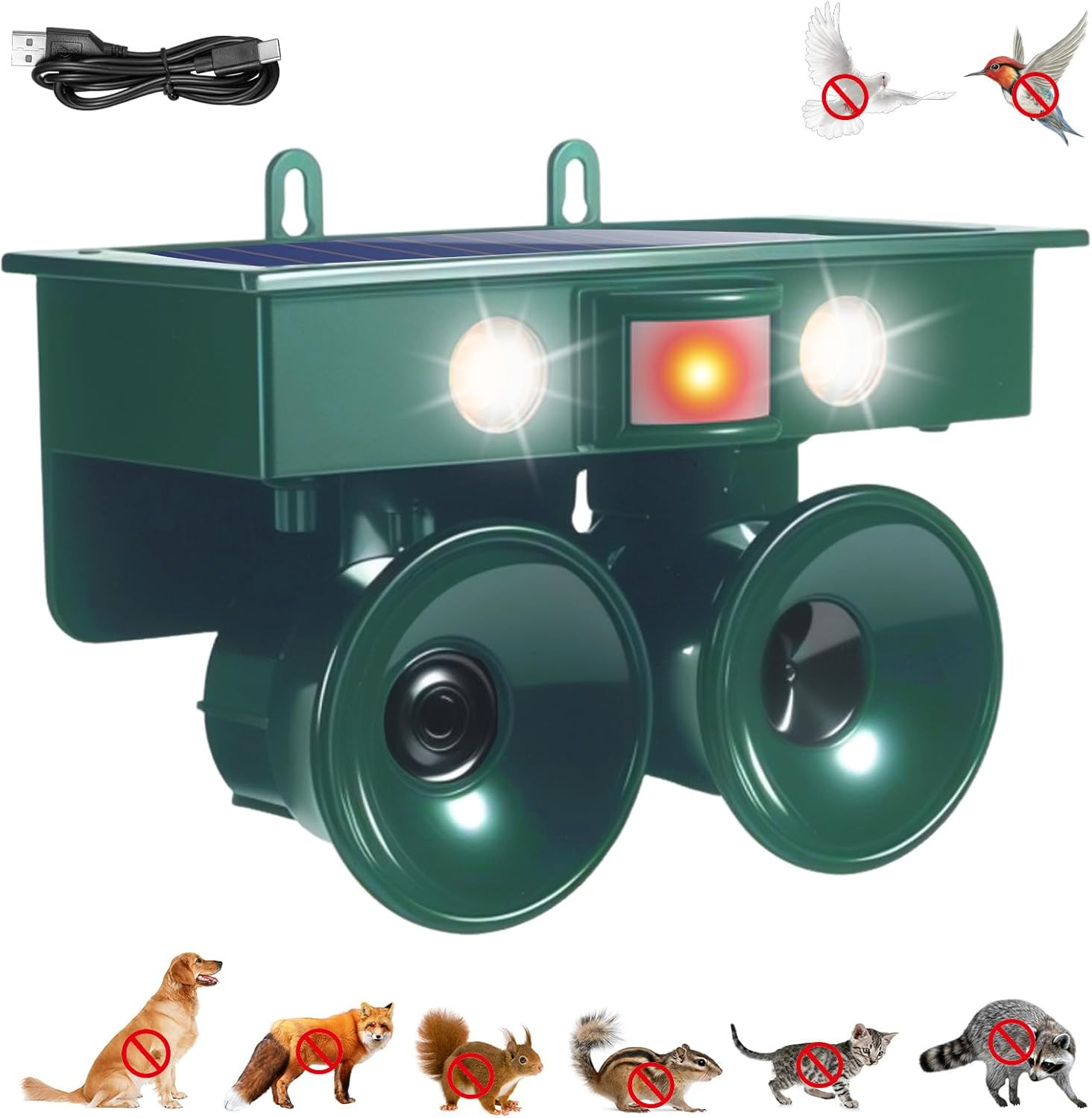 2026 New Ultrasonic Bird Repeller Solar Powered Outdoor Motion Activated Bird