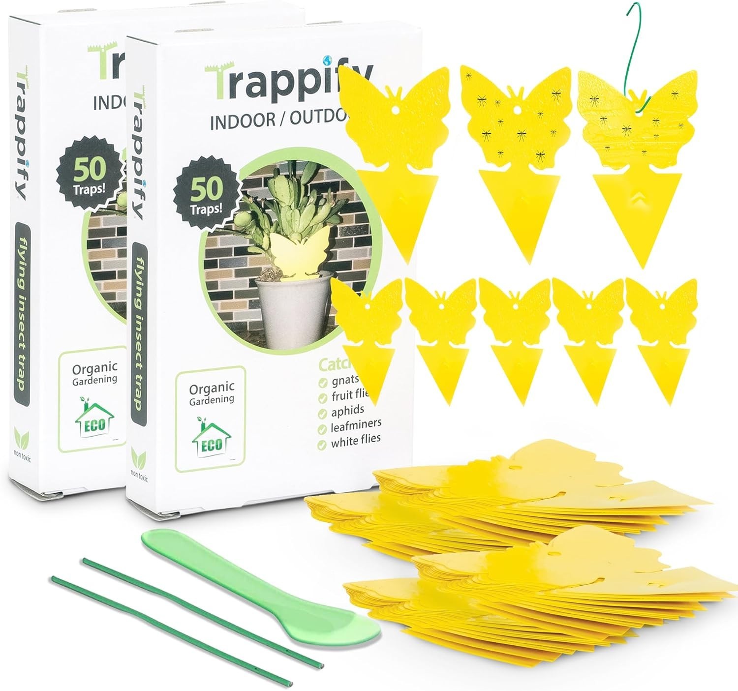 Modern Disposable Glue Fly Traps – 100 Pack for Gnat and Mosquito Control