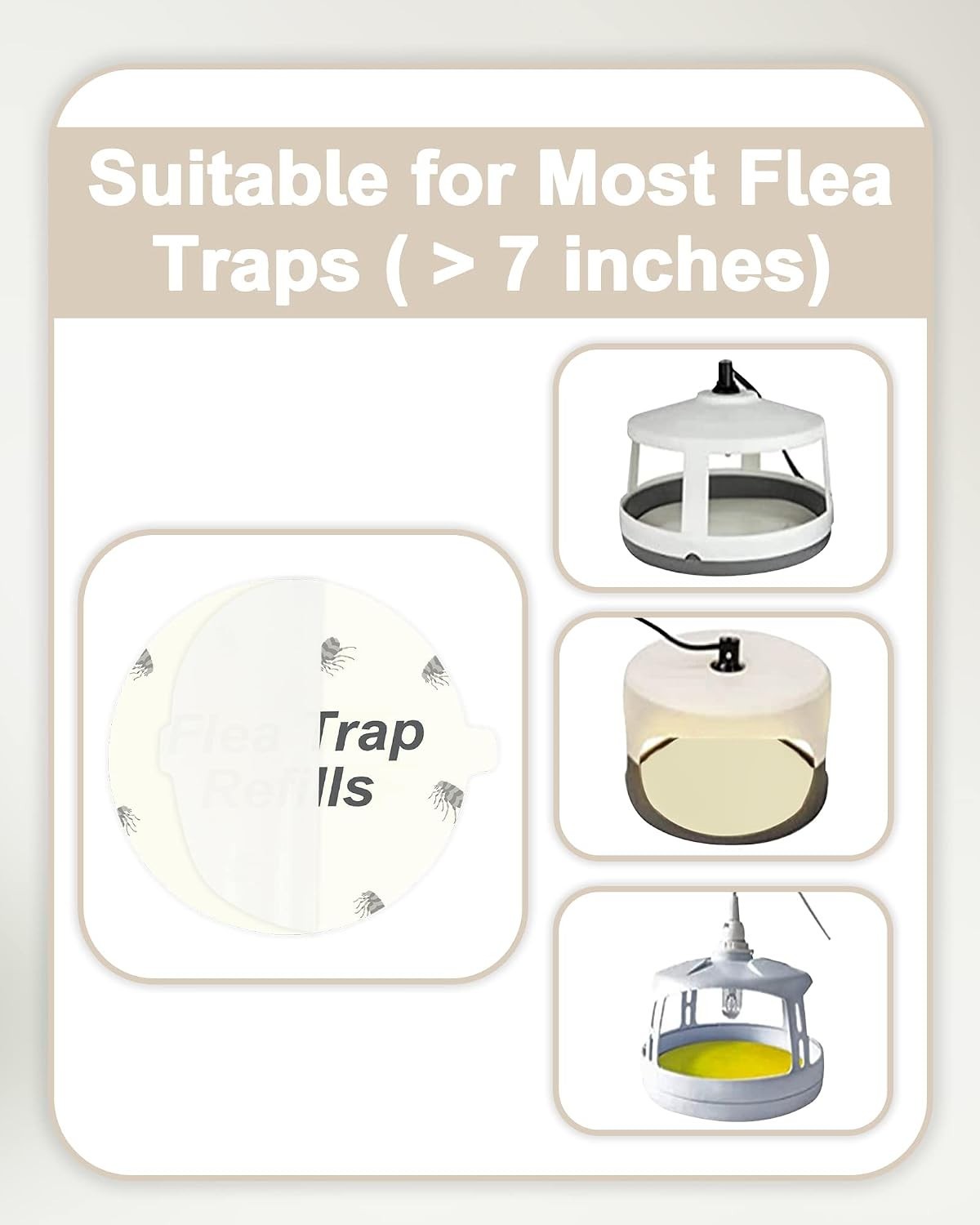 20 Pack Flea Trap Refill Glue Boards Sticky Pads 7.1in
