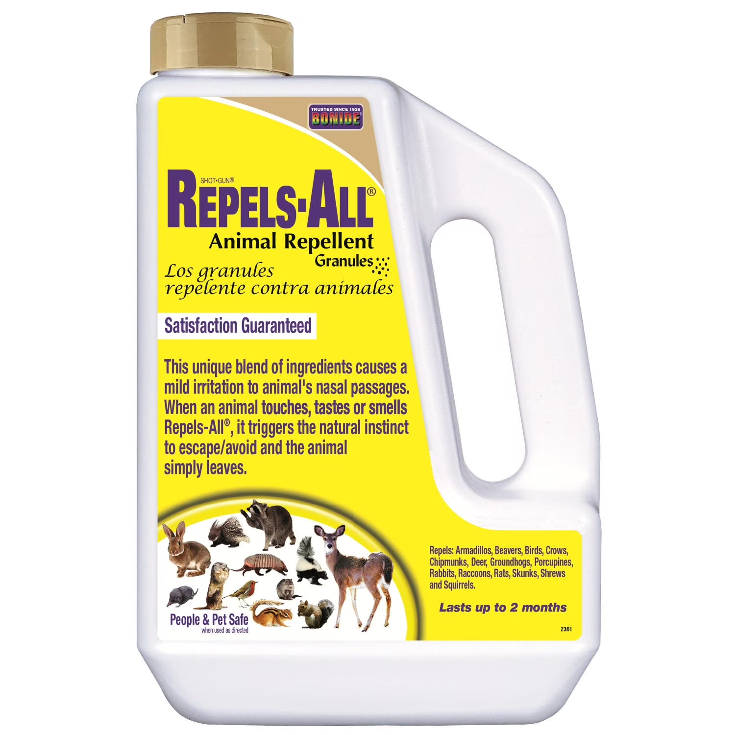 Bonide 3 lb. Repels-All Animal Repellent Granules, Repels by Taste, Smell, and T
