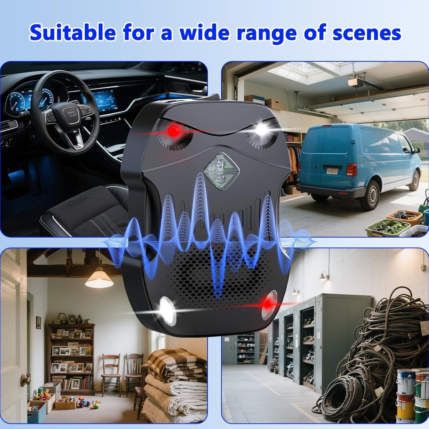 2 Pack Rodent Repellent for Car Engines, Ultrasonic Rodent Repeller