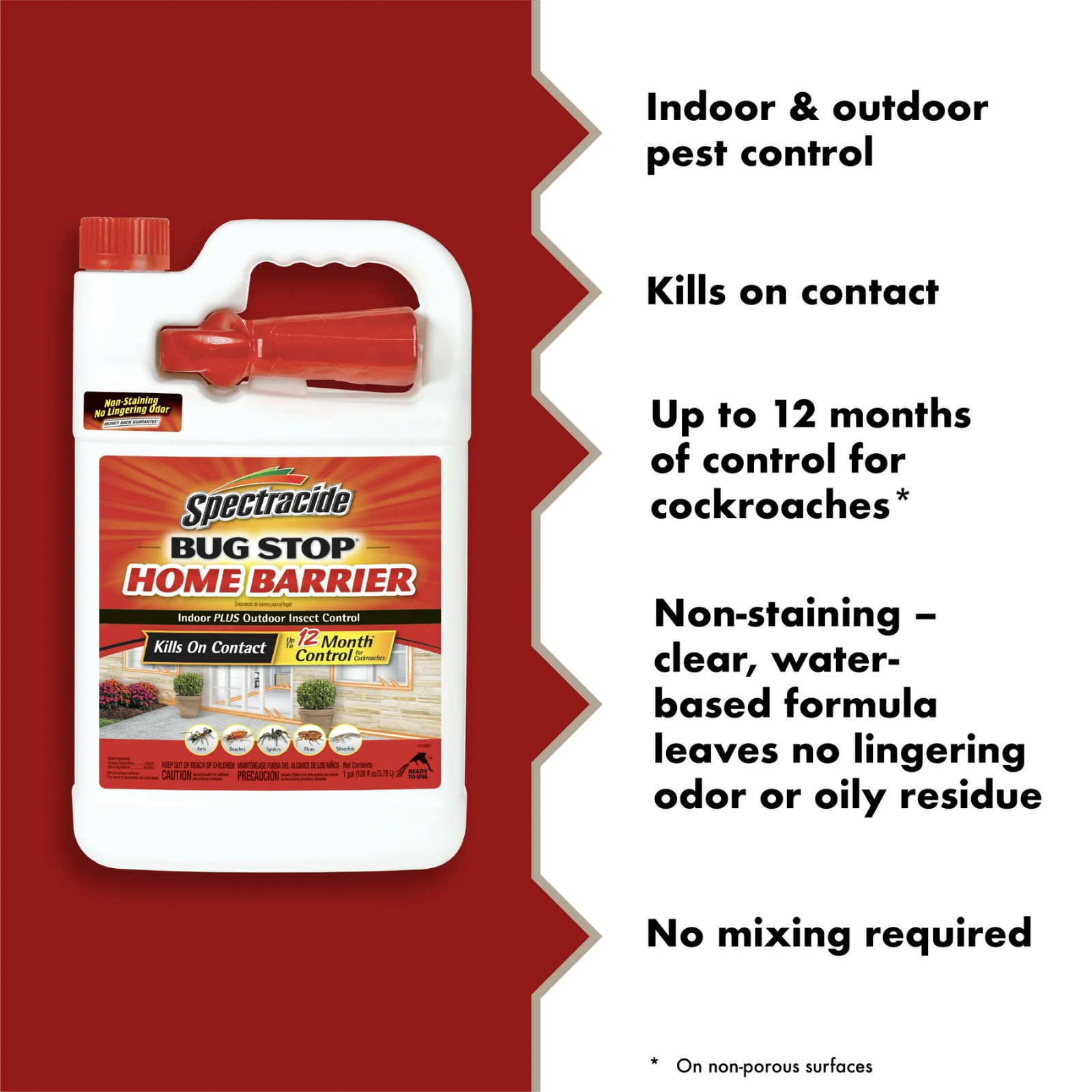 Spectracide Bug Stop Home Barrier – 1 Gal Indoor & Outdoor Spray (2 pack)