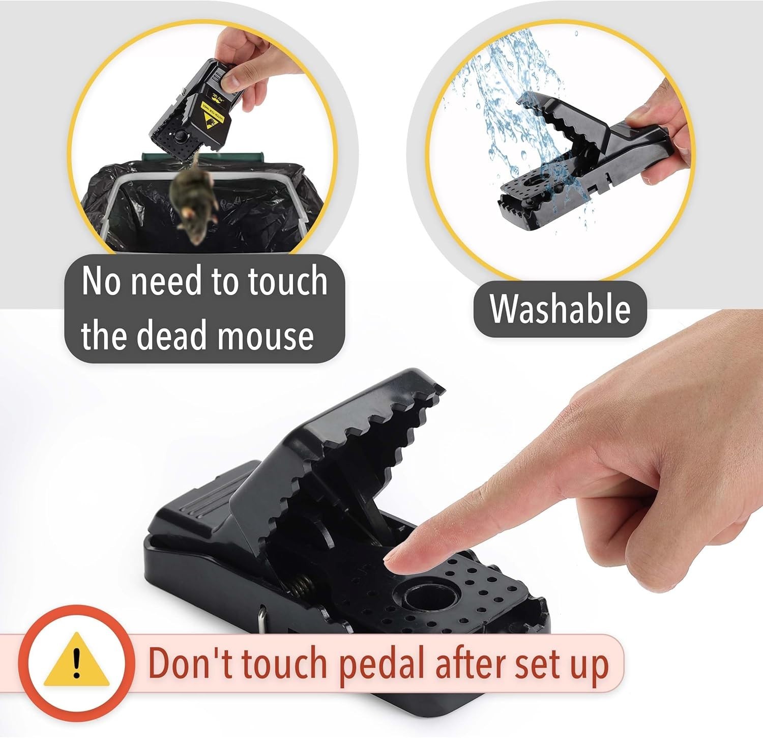 Sensitive Trigger Mouse Traps – Modern, Reusable, 3 Pack for Home & Garden
