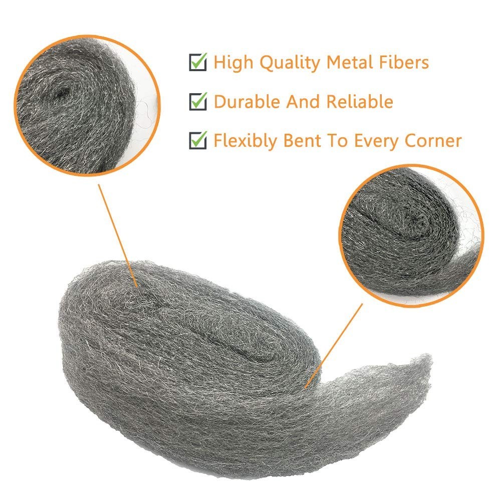 Effective 3″ Steel Wool Barrier – 10 Ft Mice Control Filler for Indoor & Outdoor