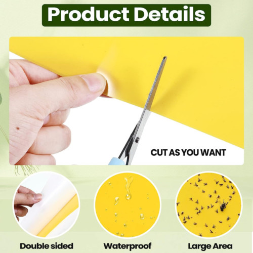 20/40Pcs Yellow Sticky Fly Trap Paper Traps Fruit Flies Insect Glue Catcher