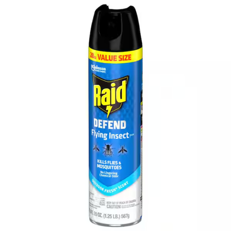Raid Defend Flying Insect Killer, Flying Insect Spray Can, Outdoor Fresh Scent