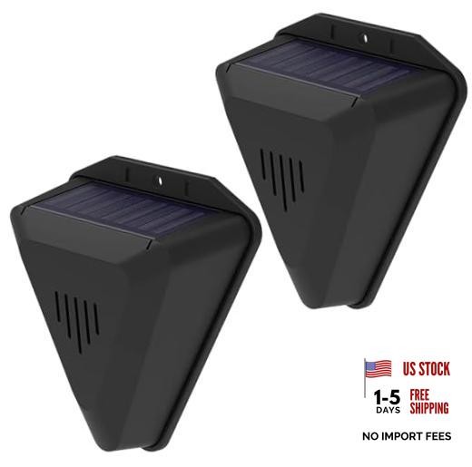 Solar Bird Repeller Alarm with 13 Built-in Sounds and 129db Speaker for 2 Pack