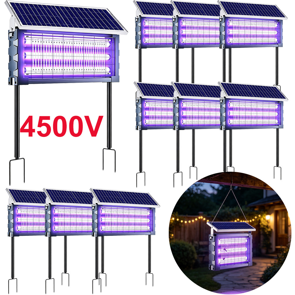 10 Pack Solar Bug Zapper Outdoor Mosquito Zapper 4500V Waterproof Rechargeable