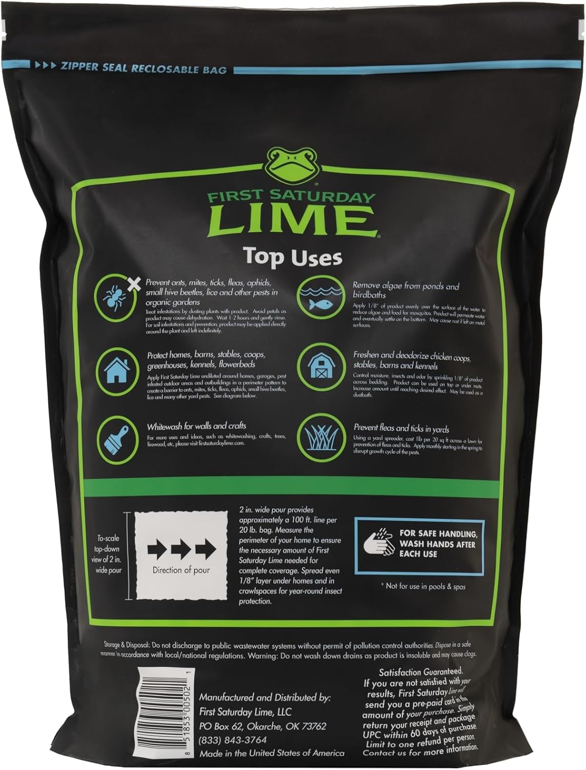 First Saturday Lime Insect Deterrent 20LB Monthly Insect Barrier Multi Purpose