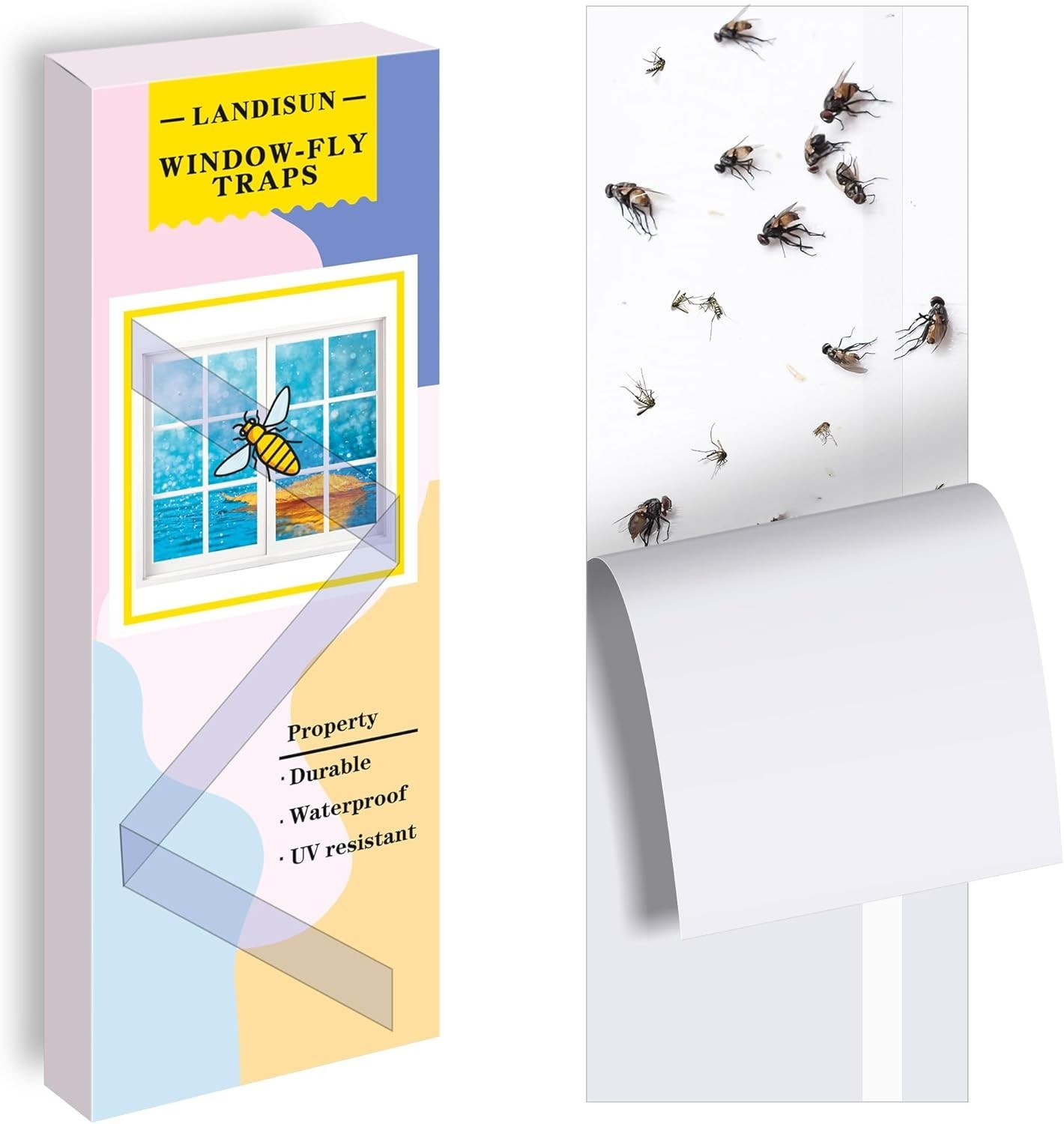 30 Pack Fly Trap Indoor Fruit Windows Paper Glue Sticky Fly Catcher Tape Strips