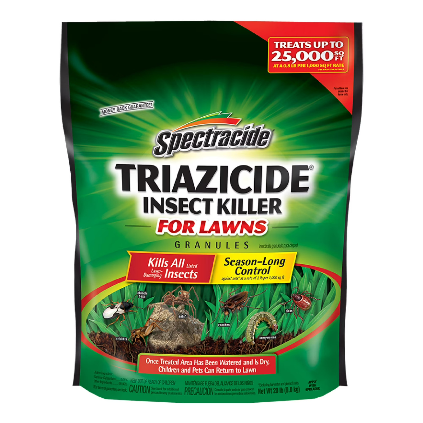 (3 Pack) Spectracide Triazicide Lawn Insect Killer Granules 20 lb (60 lb Total)