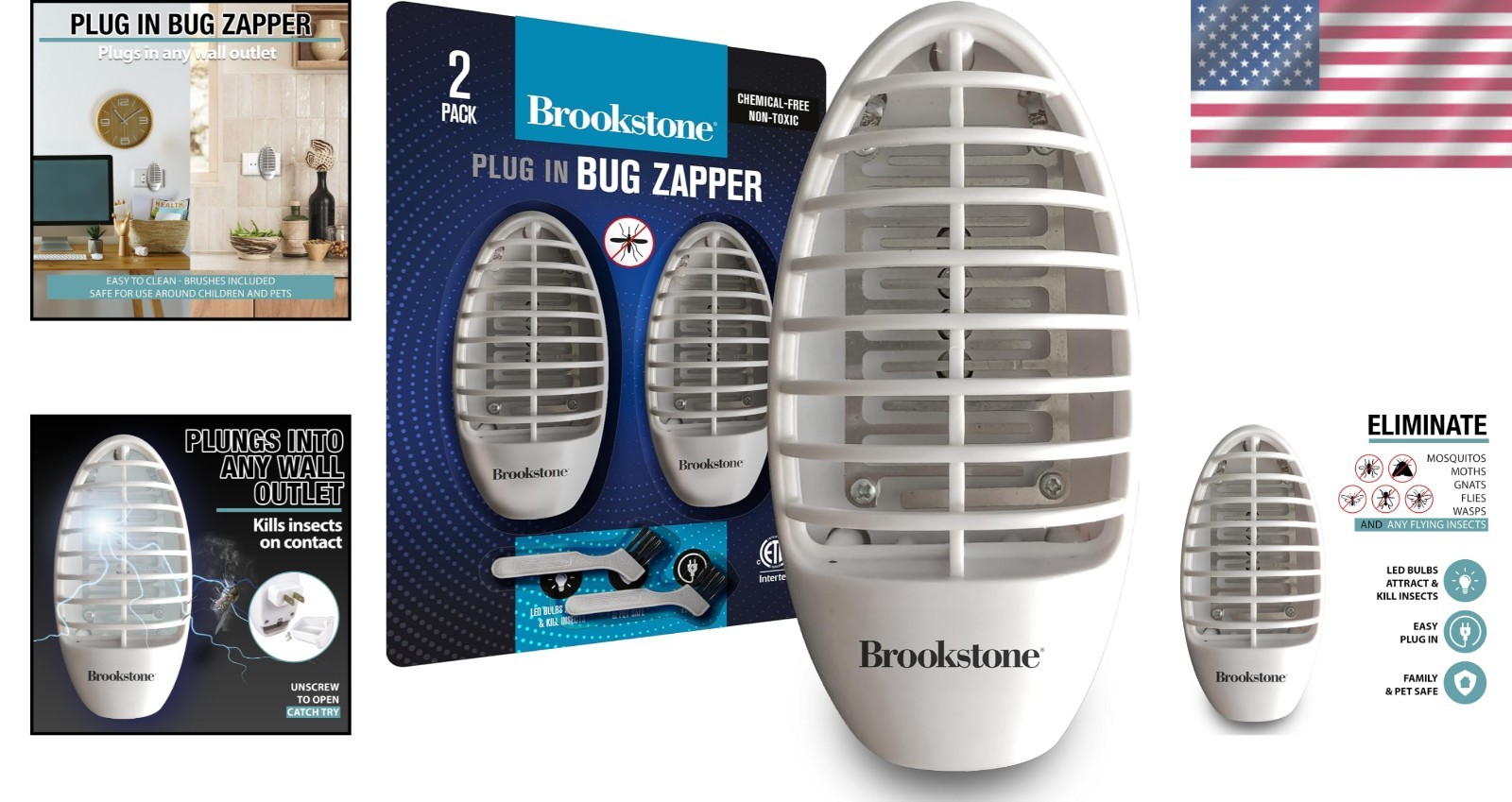Chemical-Free Bug Zapper Set – Compact, Child-Safe Insect Eliminators for Home