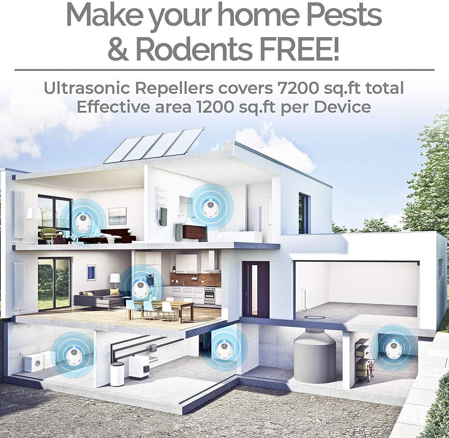 6 Pack Ultrasonic Pest Repeller Electronic Indoor Pest Repellent for Insects