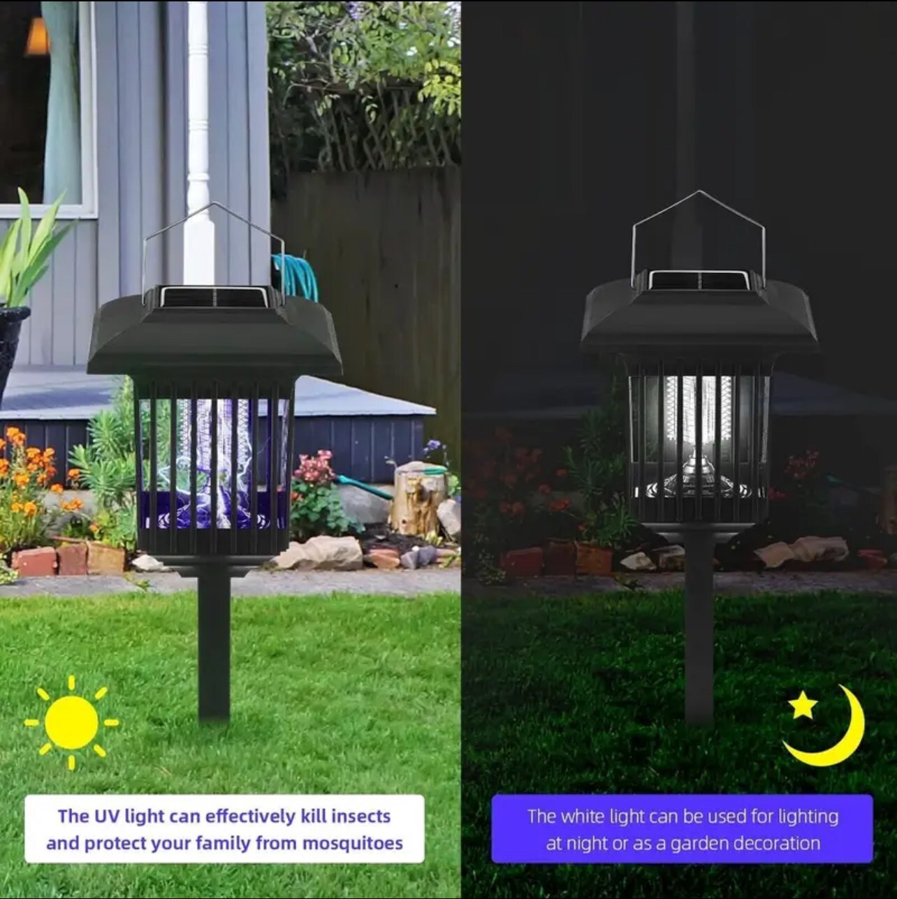 Solar-Powered Garden Stake Lamps with LED Lighting – Portable Outdoor Courtyard