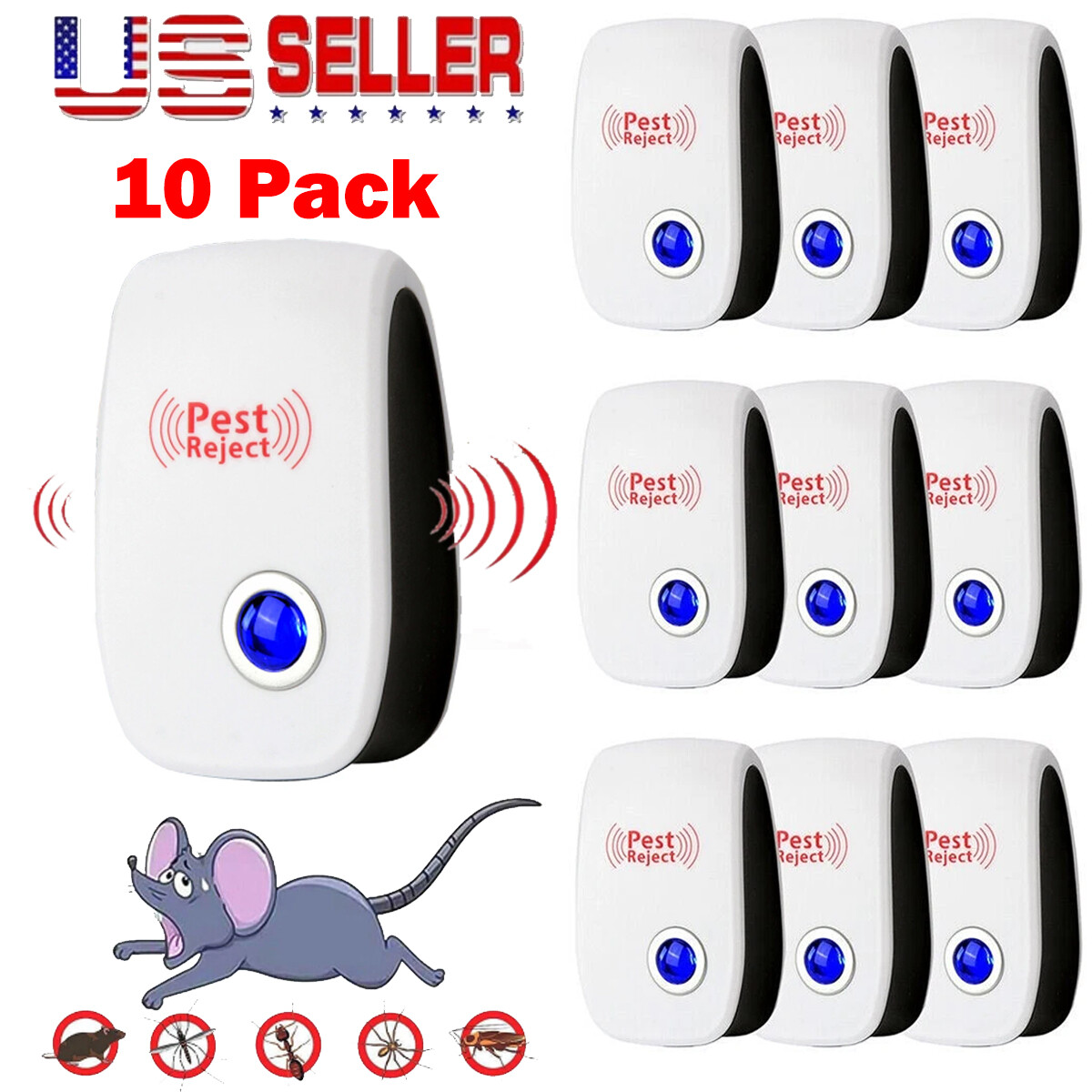 Lot Ultrasonic Pest Reject Home Control Electronic Repellent Rat Mice Repeller