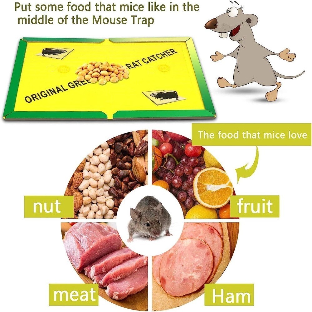 6 Pack Large Mice Mouse Glue Traps Rodent Catcher Rat Board Indoor Super Sticky