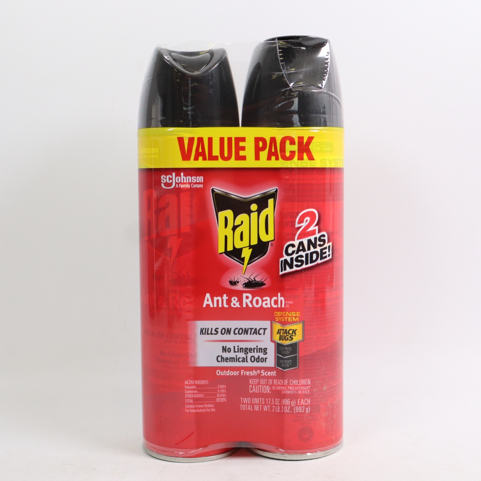 Raid Outdoor Ant & Roach Killer, Fresh Scent, 17.5-oz Each 6 Cans