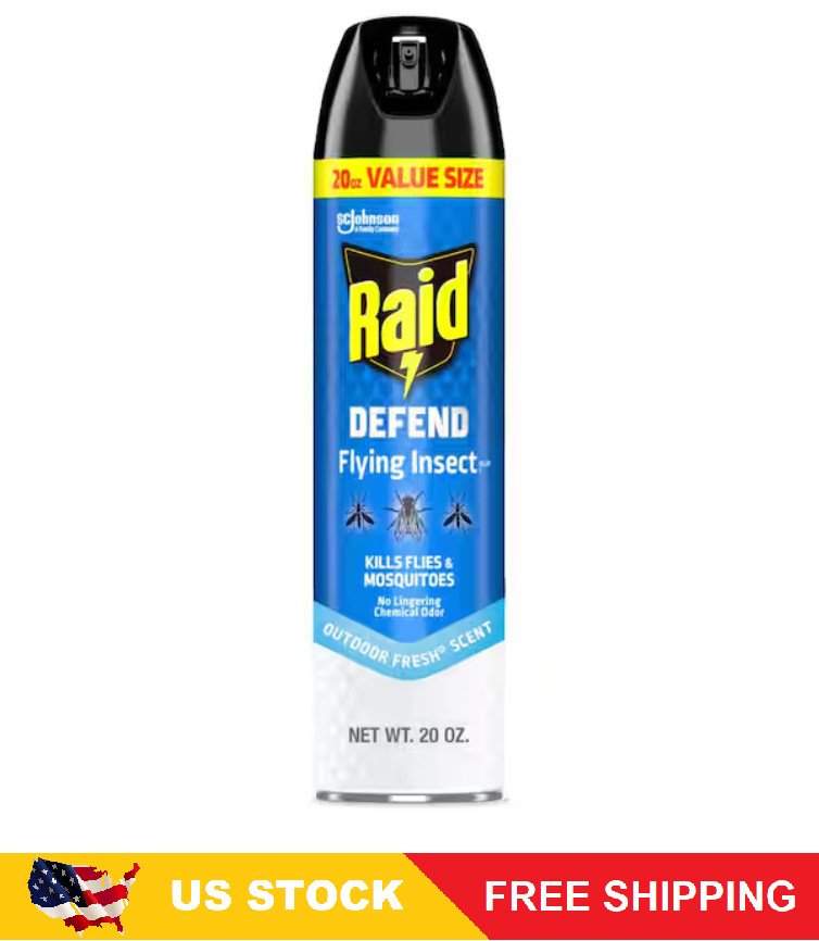 Raid Defend Flying Insect Killer, Flying Insect Spray Can, Outdoor Fresh Scent