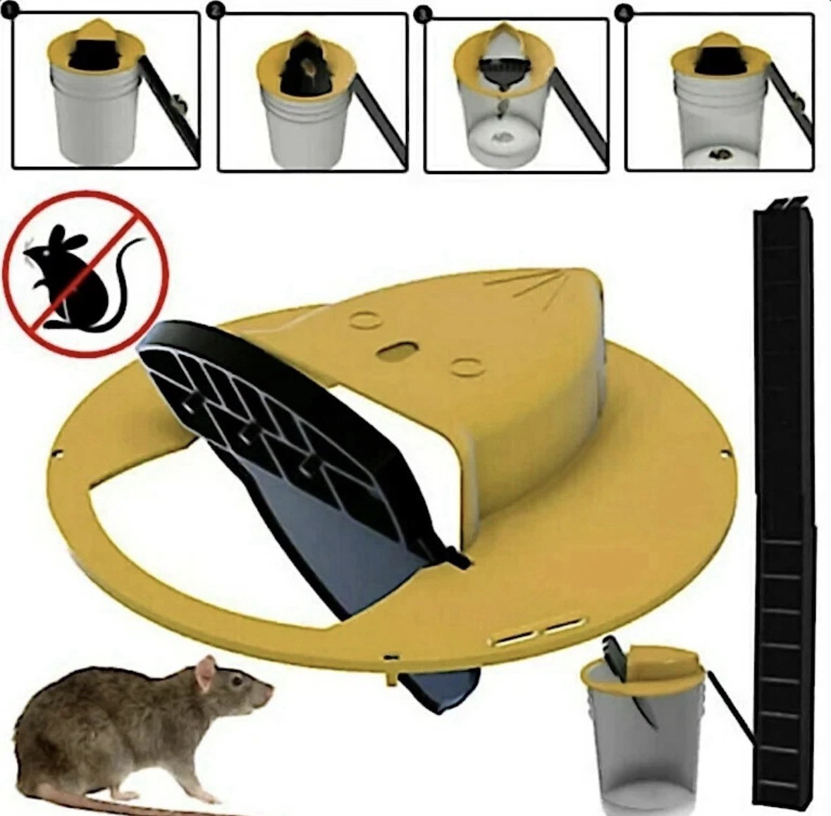 Mouse Rat Trap Flip & Slide Mouse Trap Bucket Catcher Mousetrap Slide Bucket Lid