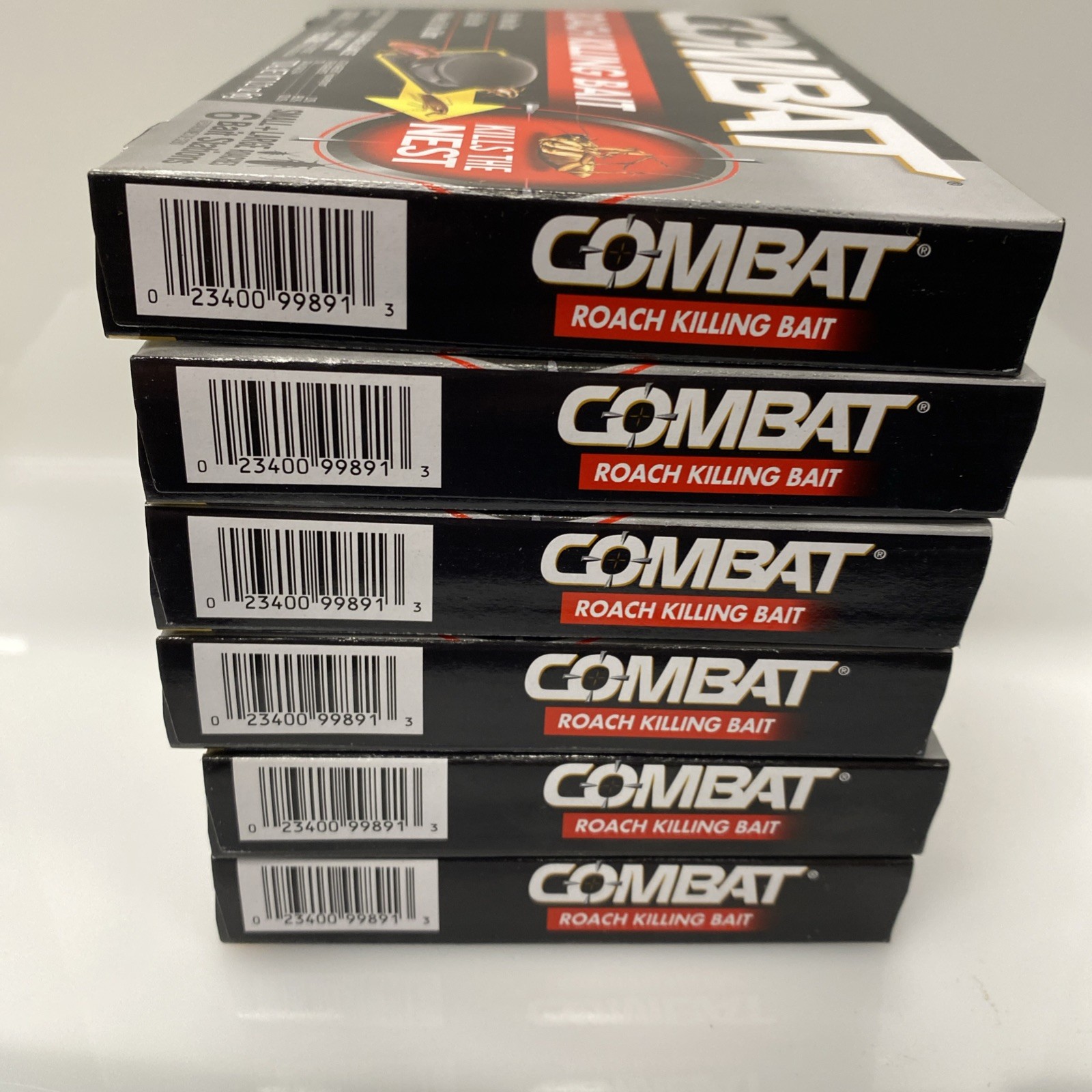 6X COMBAT Roach Killing Bait Kills Small & Large Roaches Non-Stop 6 Stations