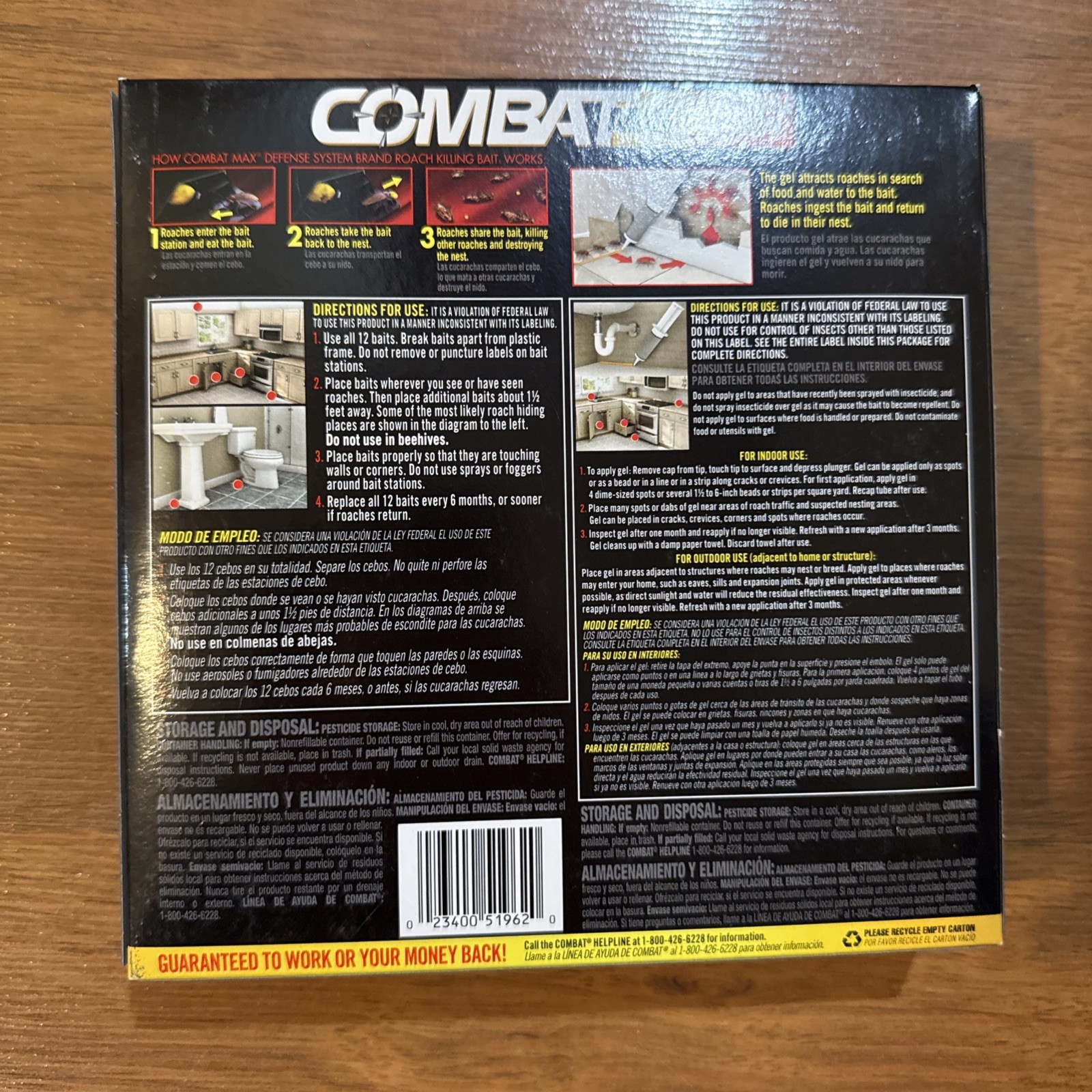Combat Max Defense System Brand 12 Roach Killing Bait Stations + 1 Gel Syringe