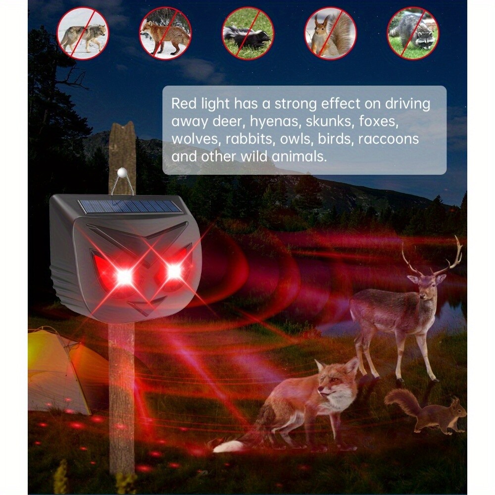 4 Pack Solar Animal Repellers for Outdoor Use