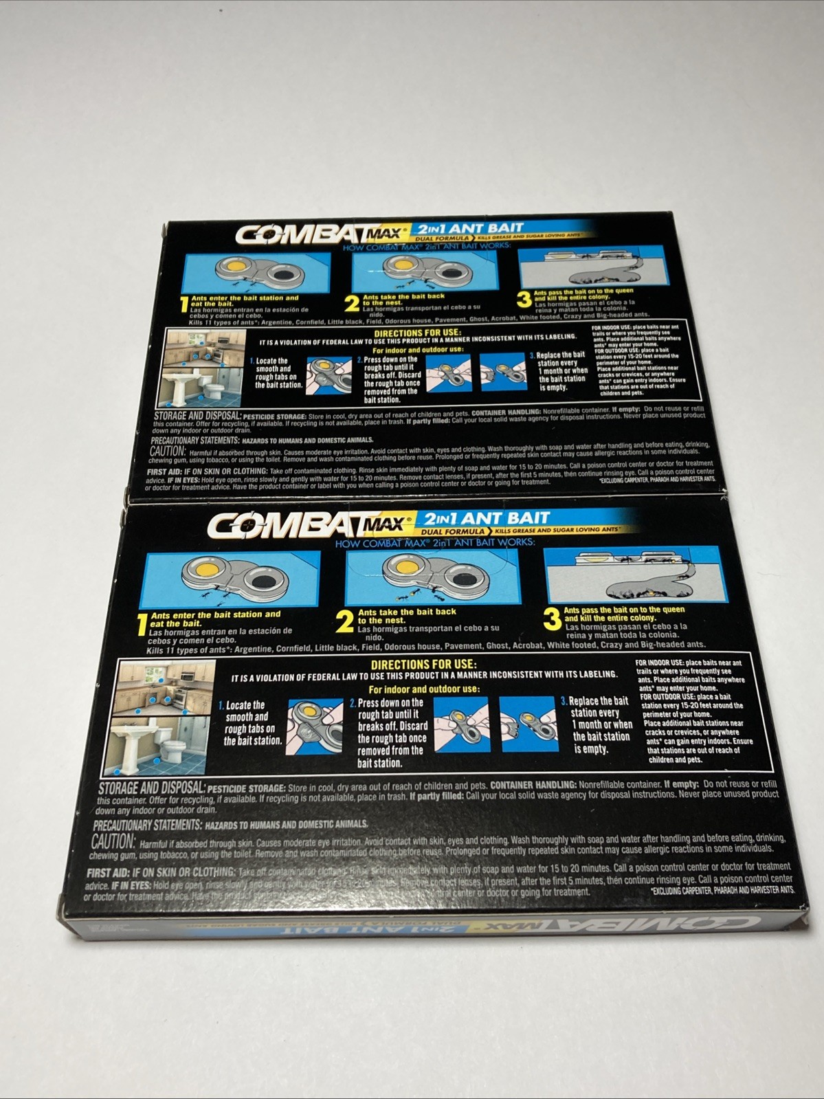 (2 BOX-NEW) Combat Max 2 in 1 Ant Bait Station TOTAL 8 STATIONS
