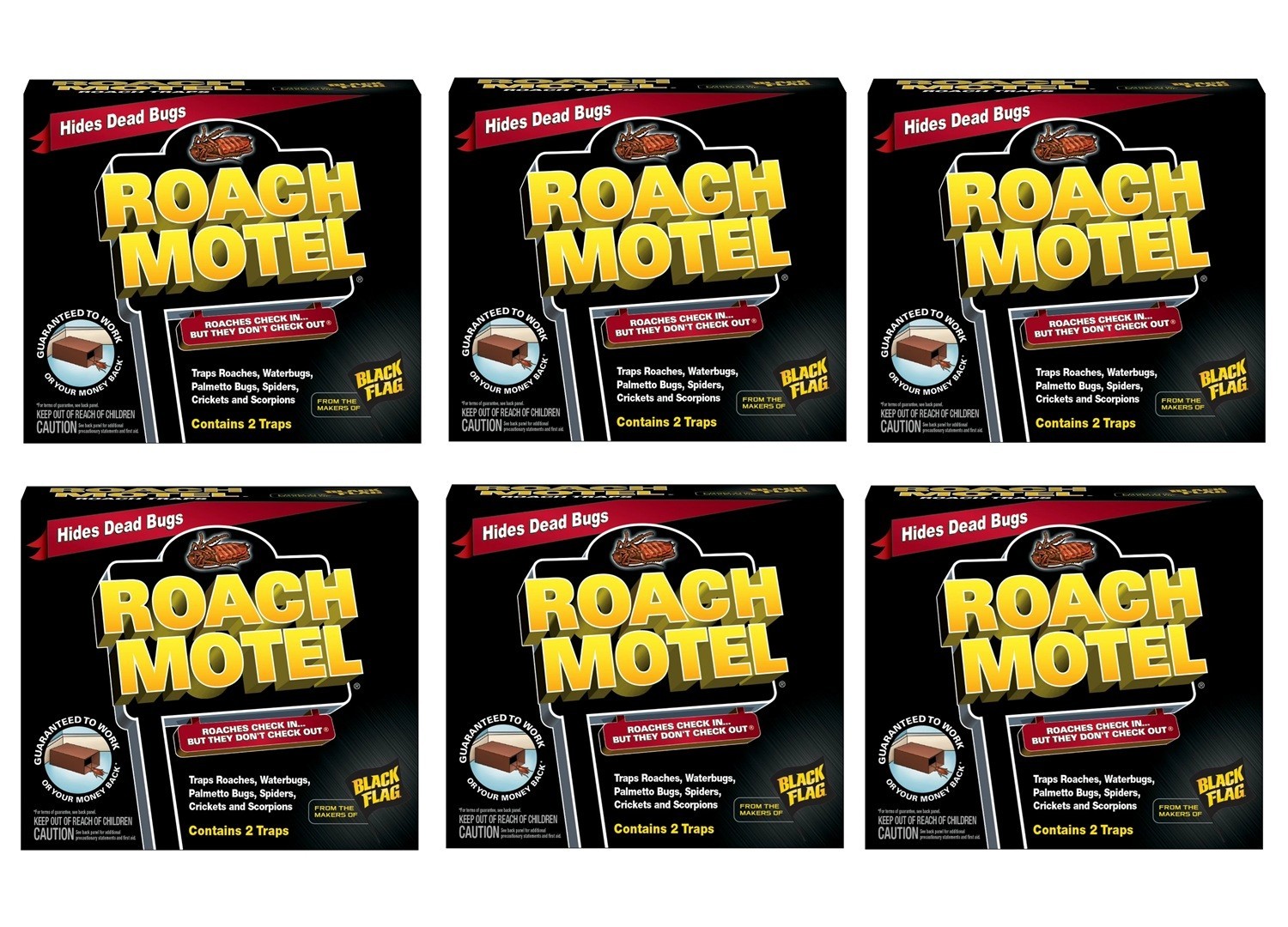 12 Black Flag Roach Motels Cockroach Bug Killer bait Glue Trap Spider Motel