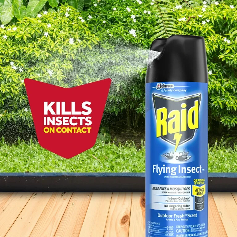 4 Pack Raid Flying Insect Killer 7 Kills Flies etc. In/Outdoor Fresh Scent 18 oz