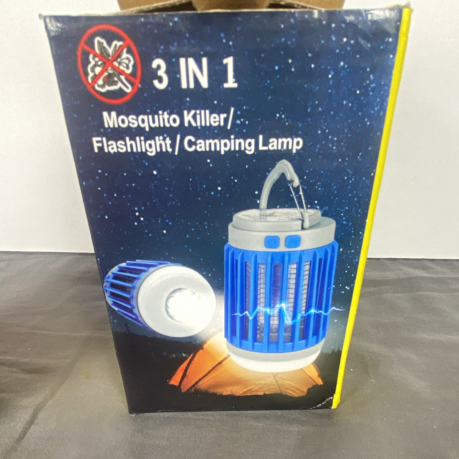 3-in-1 Mosquito UV Bug Zapper Lantern Flashlight USB Rechargeable Solar Orange