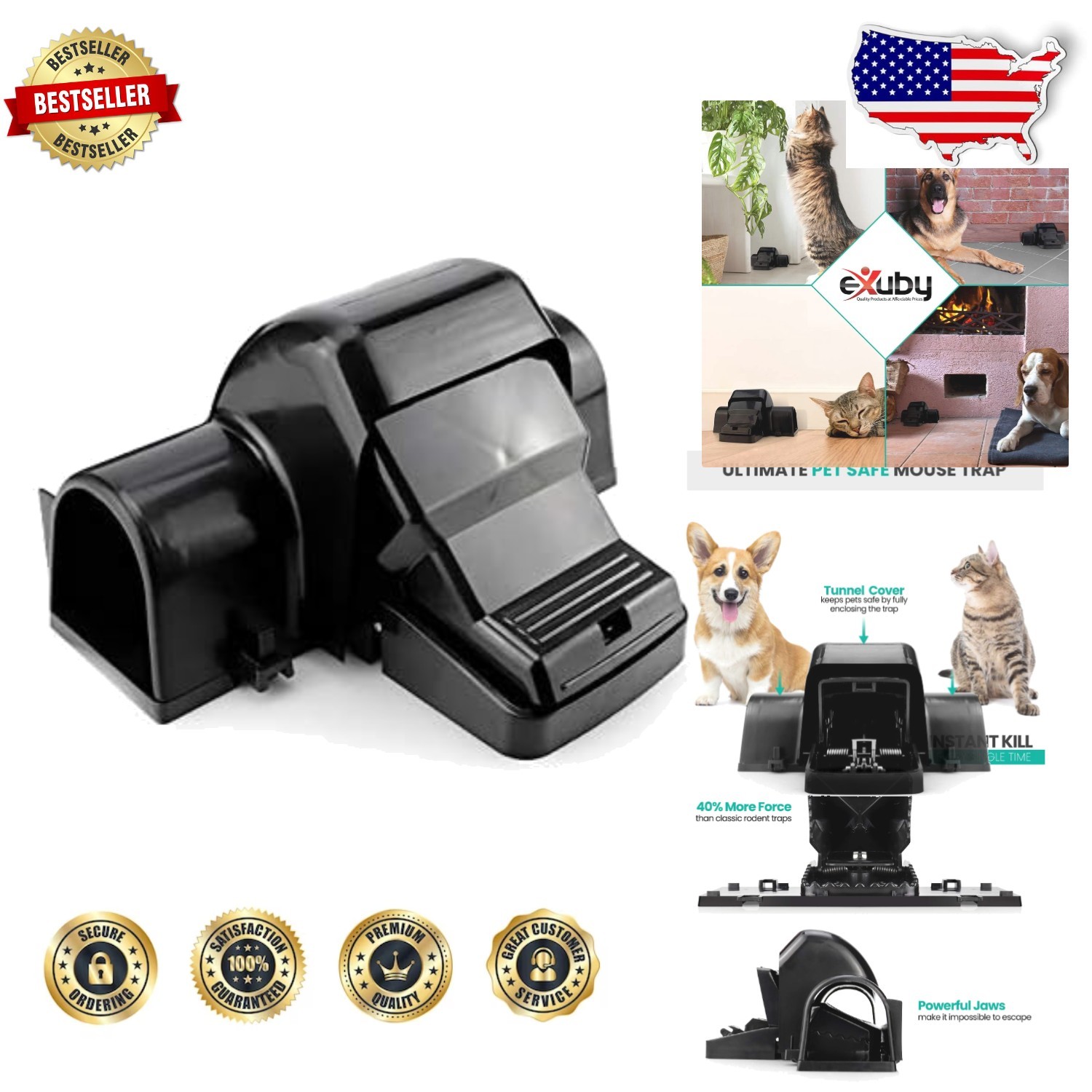 Pet-Safe & Child-Safe Rat Traps with Tunnel Design – 1 Pack for Instant Capture
