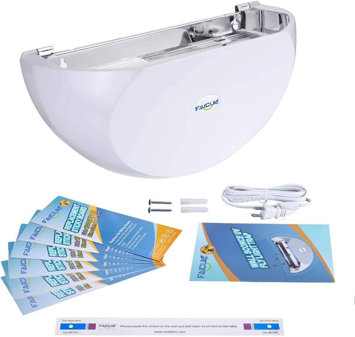 Modern White Wall Sconce Fly Trap – Silent Capture for Homes and Businesses