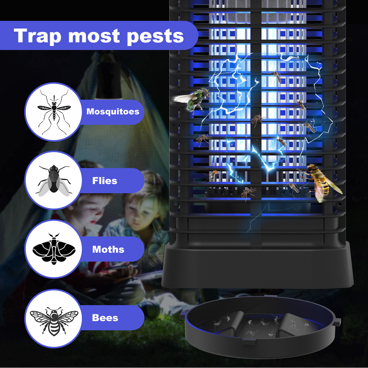 Bug Zapper Electric Mosquito Zapper Mosquito Killer Insect Fly Traps UV Insect
