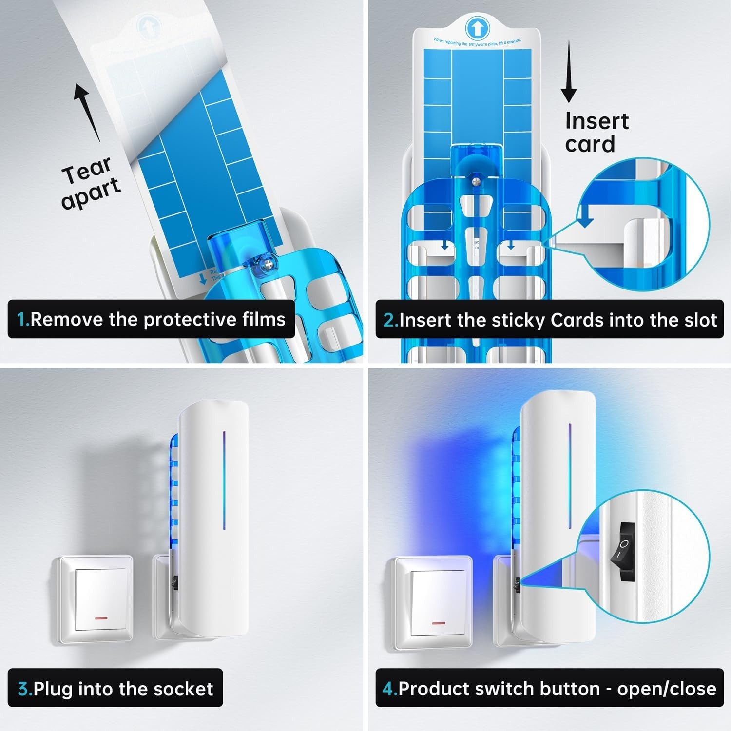 Sleek Plug-in Flying Insect Zapper with 10 Refill Boards – Modern Home Essential