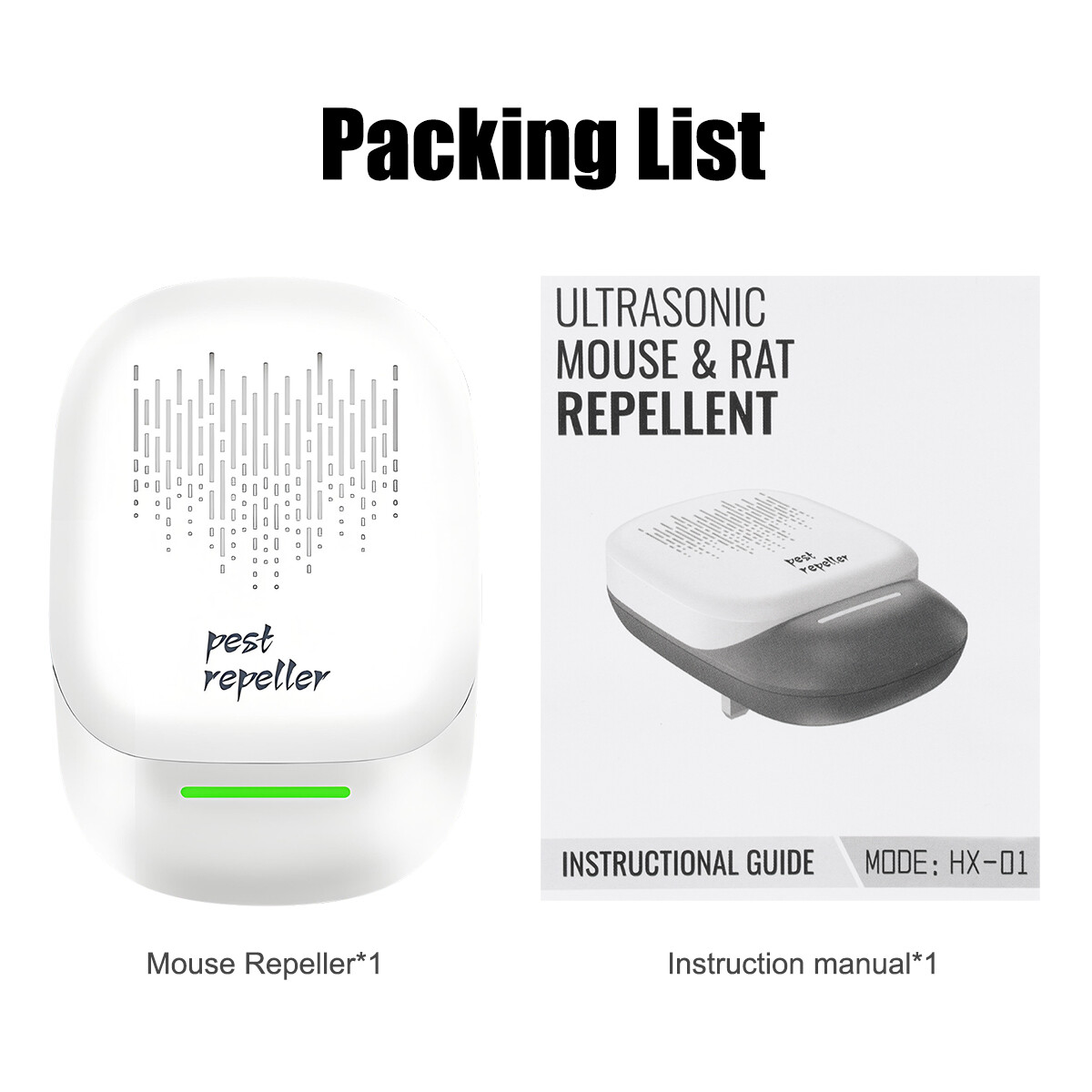 4/2/1x Ultrasonic Pest Control Repeller Reject Rat Mouse Mice Spider US Plug-in