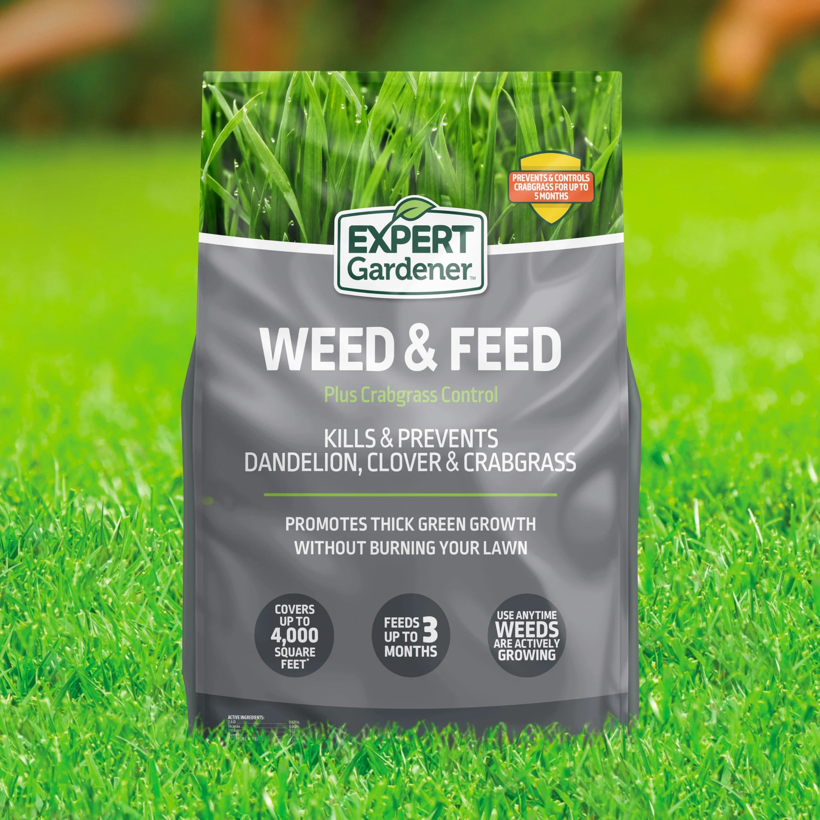 Weed & Feed plus Crabgrass Control, Lawn Fertilizer 18-0-1, 12 Lb. Prevents up t