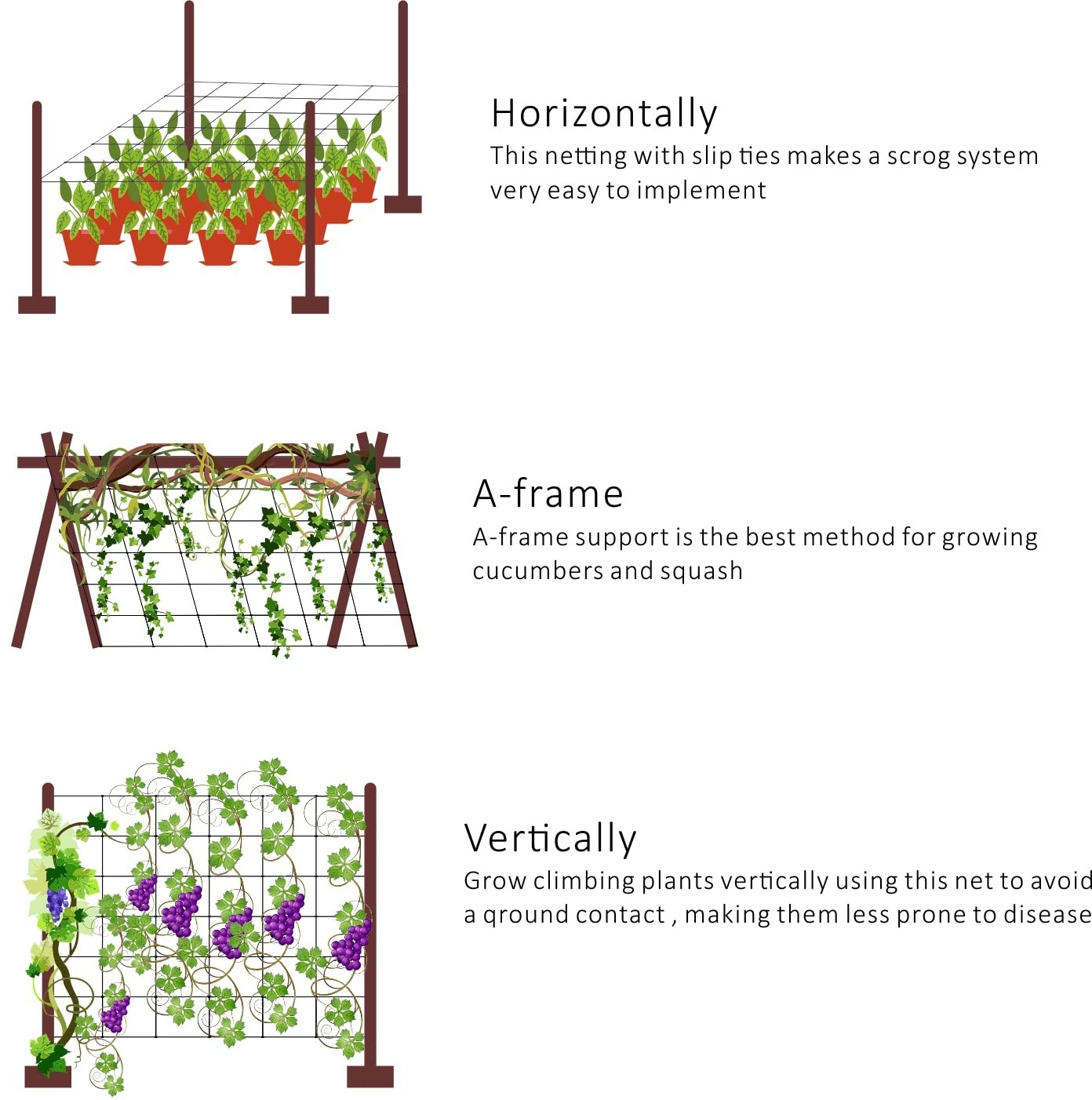 Heavy Duty Plastic Green Garden Trellis Netting Climbing Vines 6 In 79x328ft