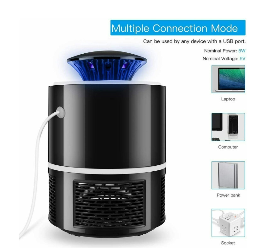 Electric UV Mosquito Killer Lamp Outdoor/Indoor Fly Bug Insect Zapper Trap USB
