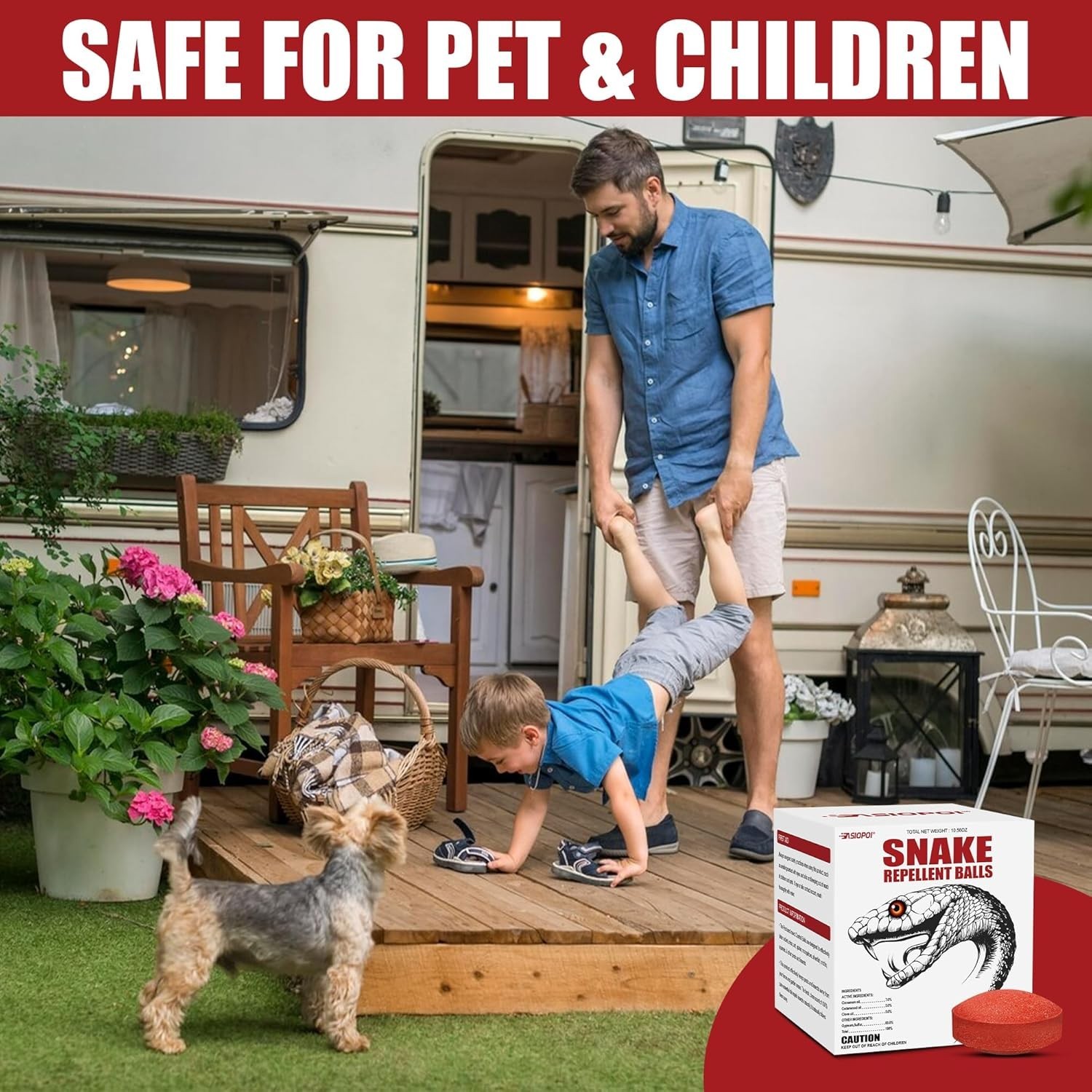 Natural Snake Repellent Balls | Pet & Child Safe, Pack of 12 for Yard Protection