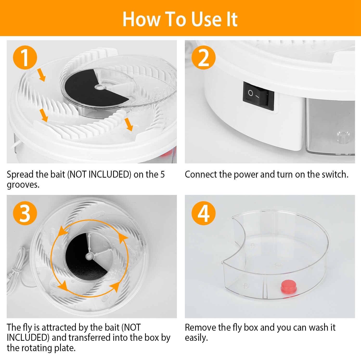 USB Flytrap Automatic Fly Catcher Pest Catcher Fly Killer Electric Fly Trap