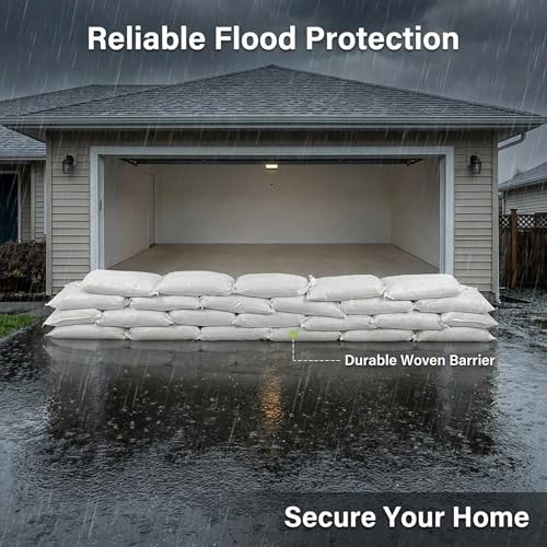 Empty Sand Bags – 8PCS Woven Polypropylene Heavy Duty Tear Resistant Sandbags